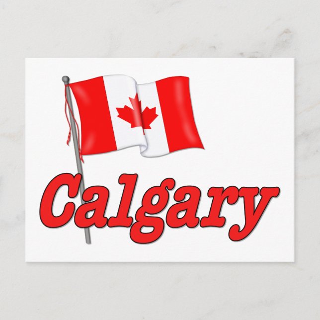 Kanada Flagga - Calgary Vykort (Framsida)