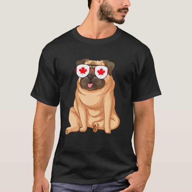 Kanada Flagga Canadian Bull Dog Funny Sunglasses T Shirt (Framsida)