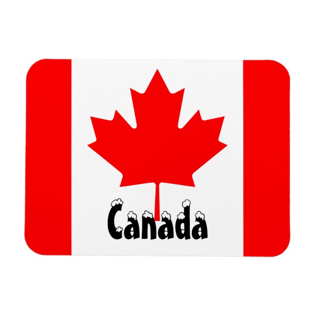 Kanada Flagga Canadian Färg Red White Maple Löv Magnet (Horisontell)