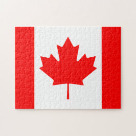 Kanada Flagga Canadian Färg Red White Maple Löv Pussel