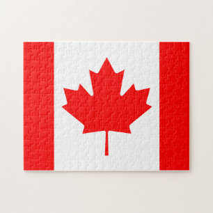 Kanada Flagga Canadian Färger Red White Maple Lö Pussel