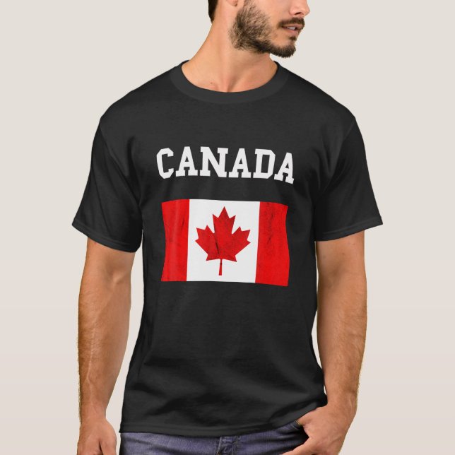 Kanada Flagga Canadian Flagga Canadian Roots Maple T Shirt (Framsida)