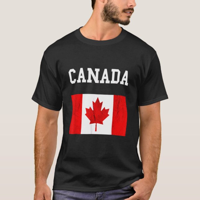 Kanada Flagga Canadian Flagga Canadian Roots Maple T Shirt (Framsida)