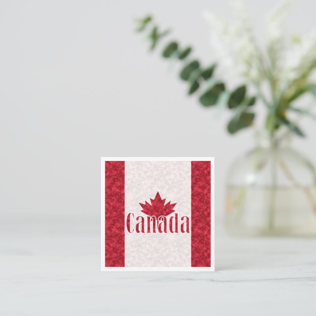 Kanada, flagga duschgardiner fyrkantigt visitkort (Stående Fram)