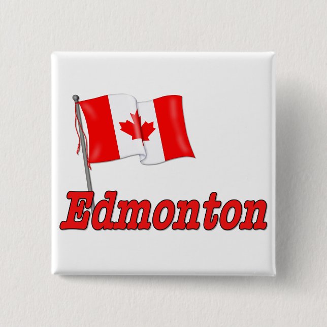 Kanada Flagga - Edmonton Knapp (Framsida)