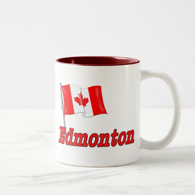 Kanada Flagga - Edmonton Två-Tonad Mugg (Höger)