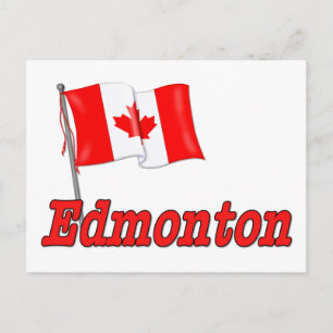 Kanada Flagga - Edmonton Vykort