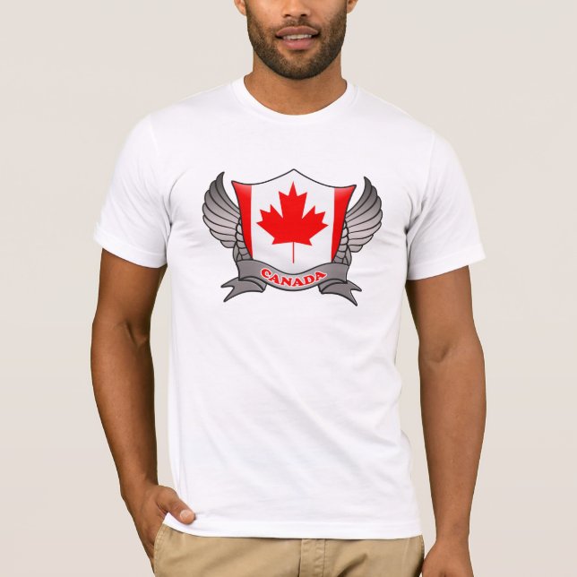 Kanada Flagga Emblem Tee Shirt (Framsida)