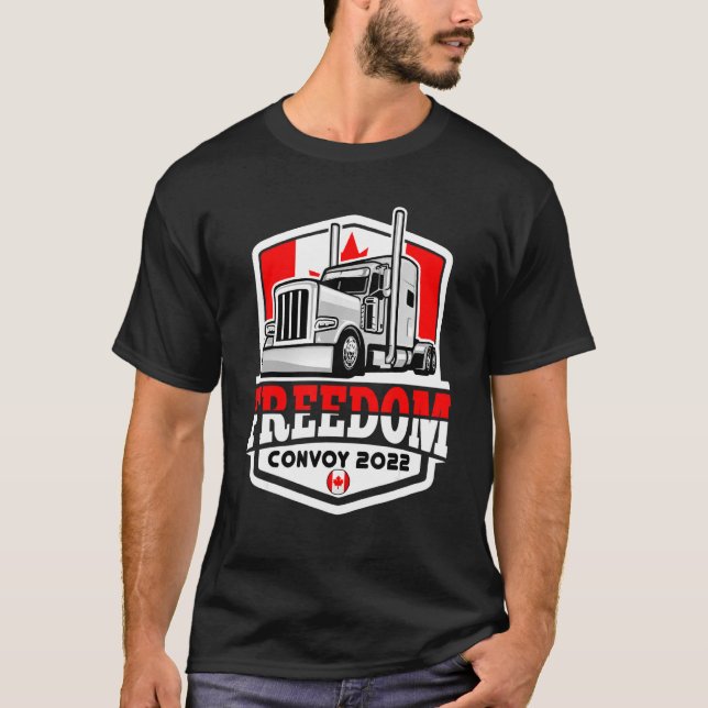 Kanada Flagga Freedom Convoy 2022 T Shirt (Framsida)