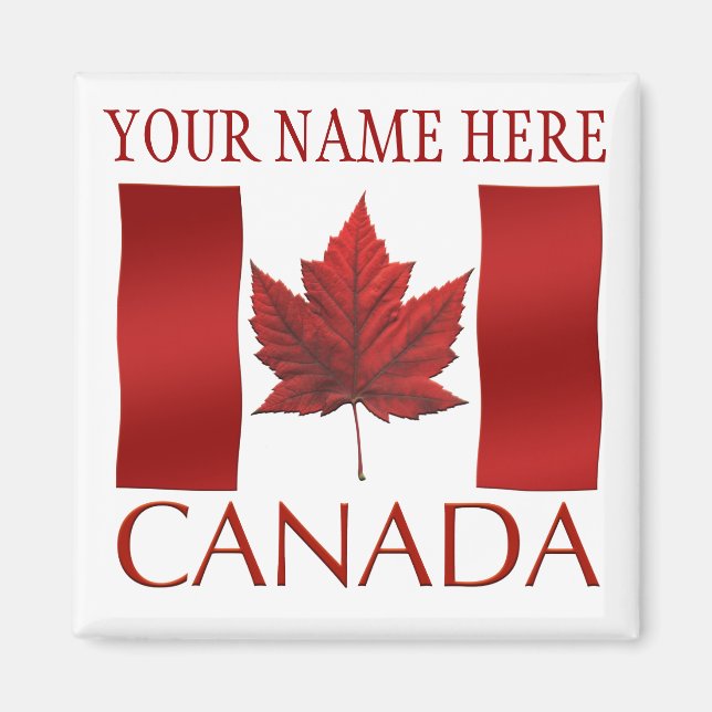 Kanada Flagga Fridge Magnet Canada Maple Löv Magne (Framsidan)