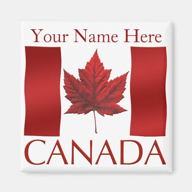 Kanada Flagga Fridge Magnet Canada Maple Löv Magne (Framsidan)