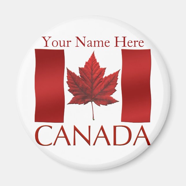 Kanada Flagga Fridge Magnet Canada Maple Löv Magne (Framsidan)