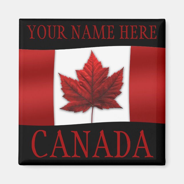 Kanada Flagga Fridge Magnet Canada Maple Löv Magne (Framsidan)