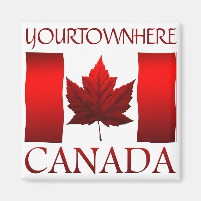 Kanada Flagga Fridge Magnet Canada Maple Löv Magne (Framsidan)