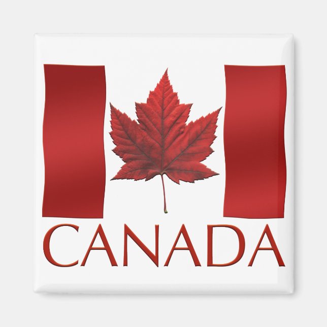 Kanada Flagga Fridge Magnet Canada Maple Löv Magne (Framsidan)