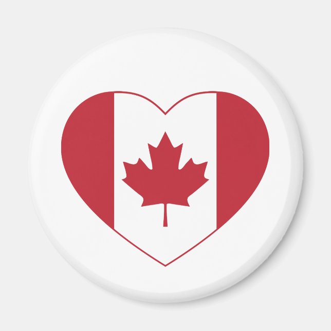 Kanada Flagga Heart Fridge Magnet (Framsidan)