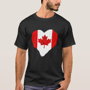 Kanada Flagga Heart Maple Löv Canadian Pride Canad T Shirt