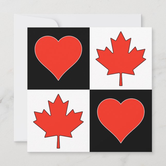 Kanada Flagga Heart Patriotic Canadian Hälsning Kort (Framsida)