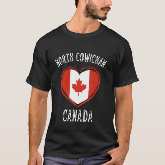 Kanada Flagga Hjärta North Cowichan Stad T Shirt