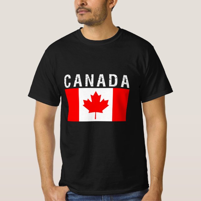 Kanada,flagga i Kanada T Shirt (Framsida)