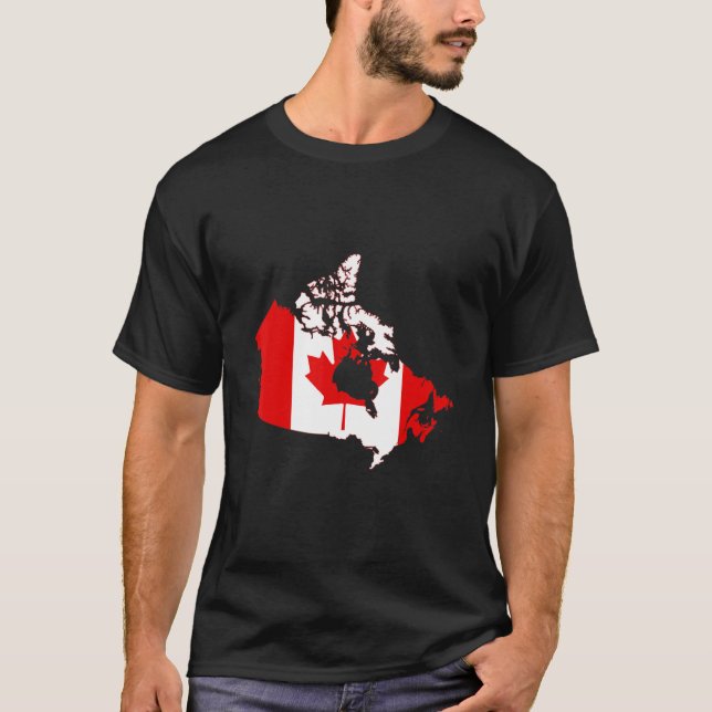 Kanada-flagga i Kanada T Shirt (Framsida)