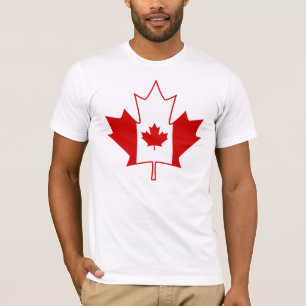Kanada flagga i lönnlövet - manar vitTShirt Tee