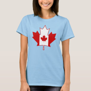 Kanada Flagga i Maple Löv - Womens White TShirt T Shirt