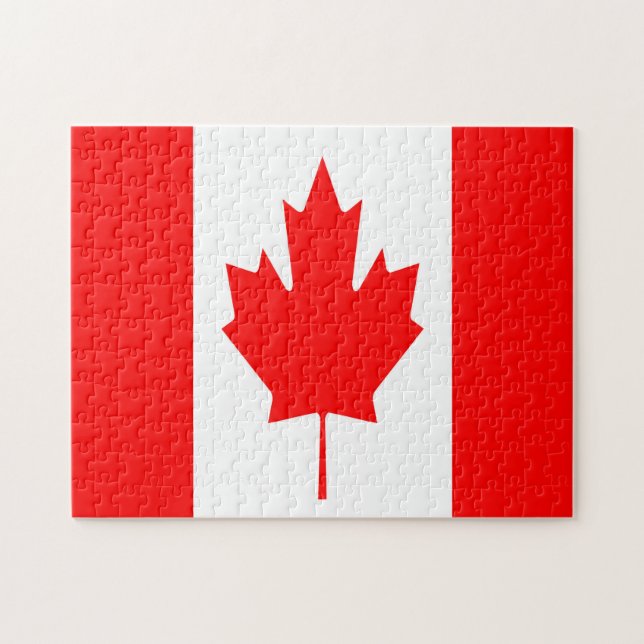 Kanada Flagga Jigszawa Puzzle Pussel (Horisontell)