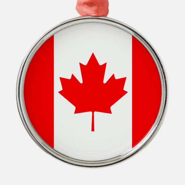 Kanada Flagga Julgransprydnad Metall (Framsidan)