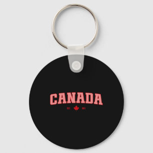 Kanada Flagga Kärlek Retro Kanada Dag Lönnlöv Est Nyckelring