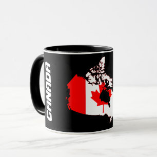 Kanada Flagga Karta Mugg