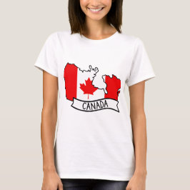Kanada Flagga Karta Patriotisk Kanadensisk Stolthe T Shirt
