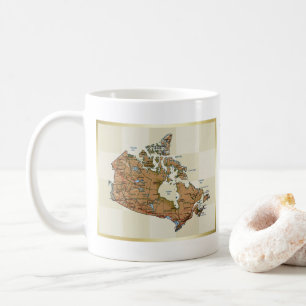 Kanada flagga + Kartamugg Kaffemugg
