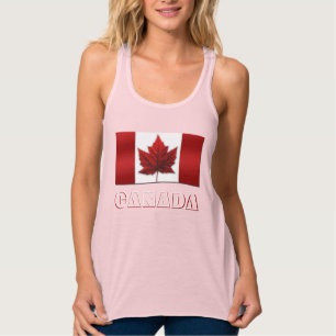 Kanada Flagga Kvinnor Tank Top Kanada Souvenir T-s Linne Med Racerback