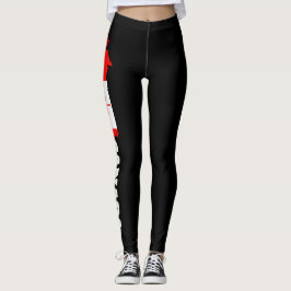 Kanada Flagga Leggings - Lönnlöv Design