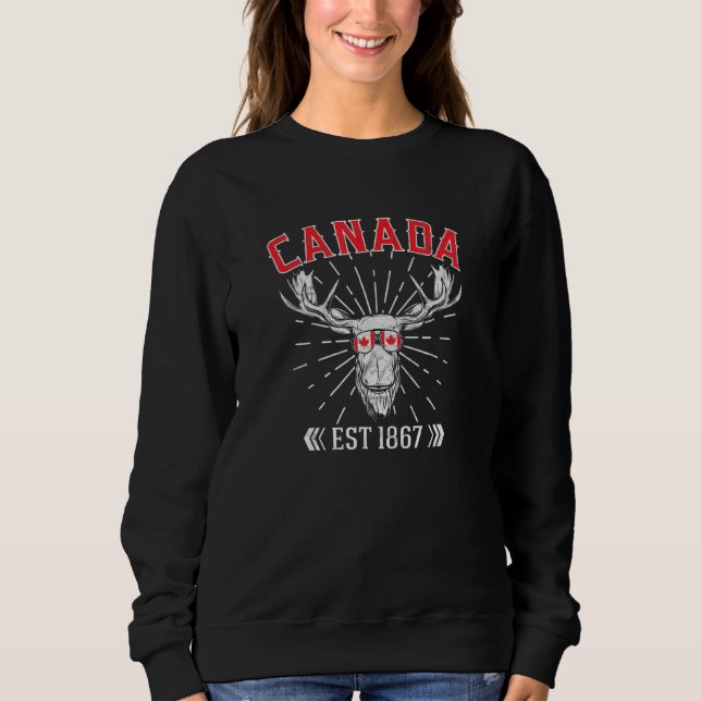 Kanada Flagga Maple Löv Est 1867 Sunglass Kanada T Shirt (Framsida)