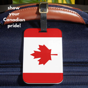 Kanada Flagga Maple Löv Red White Patriotic Bagagebricka