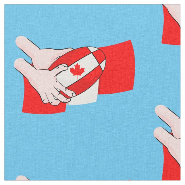 Kanada Flagga Maple löv Rugby Boll Tyg (Närbild)