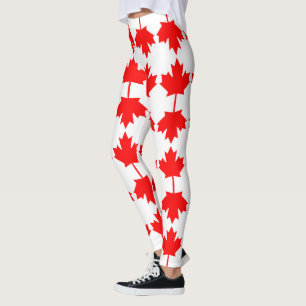 Kanada flagga mönster leggings