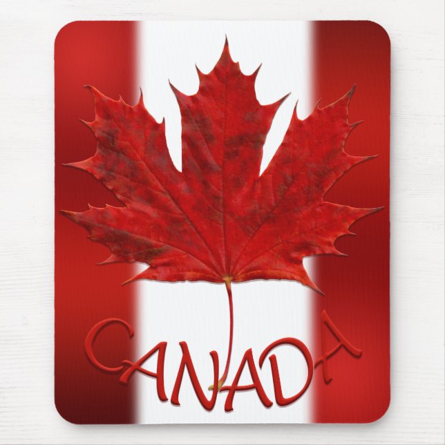 Kanada Flagga Mousepad Canada Maple Löv Mousepad Musmatta (Framsidan)