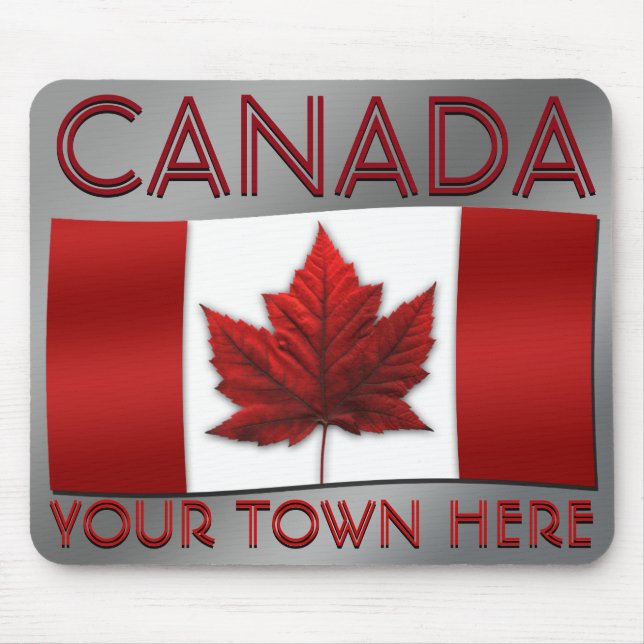 Kanada Flagga Mousepad Canada Maple Löv Mousepad Musmatta (Framsidan)