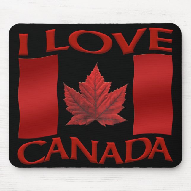 Kanada Flagga Mousepad I Kärlek Canada Mousepad Musmatta (Framsidan)