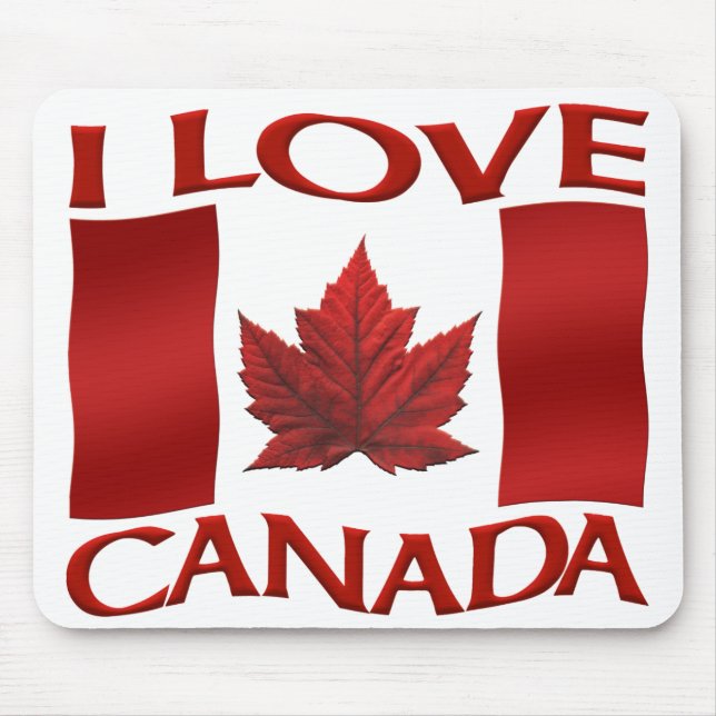 Kanada Flagga Mousepad I Kärlek Canada Mousepad Musmatta (Framsidan)
