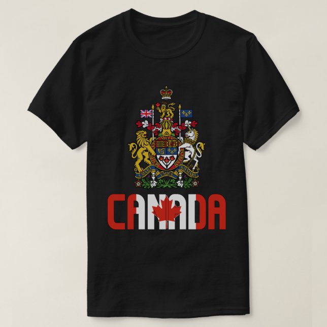 Kanada Flagga och Jacka av Arm Patriotic T Shirt (Design framsida)