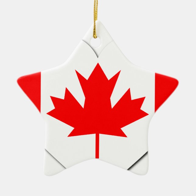 Kanada flagga Ornaments Julgransprydnad Keramik (Framsidan)