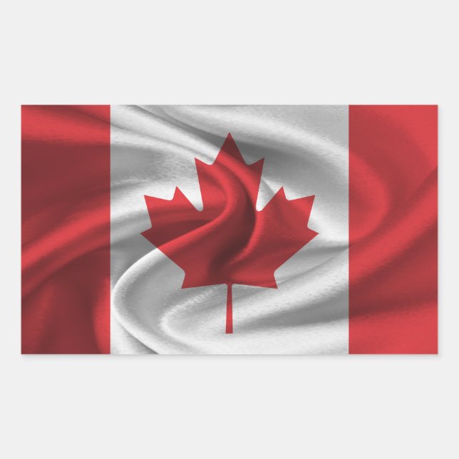 Kanada Flagga Rektangulärt Klistermärke (Framsida)