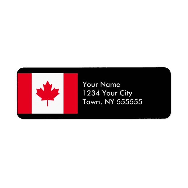 Kanada Flagga Returadress Etikett (Framsidan)