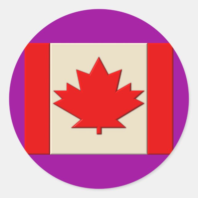 Kanada Flagga Runt Klistermärke (Framsida)