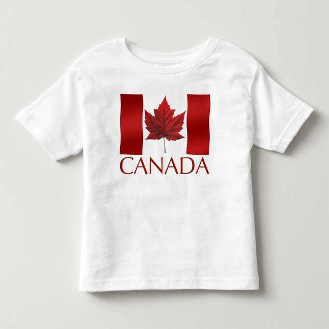 Kanada Flagga Småbarn Shirt Canada Baby Långärmad Tee Shirt (Framsida)