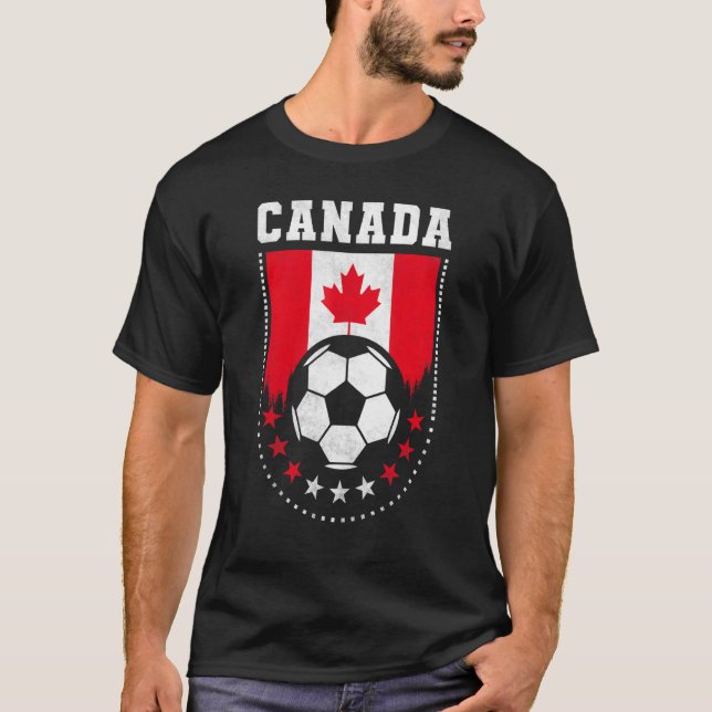 Kanada Flagga Soccer Fläkt T Shirt (Framsida)